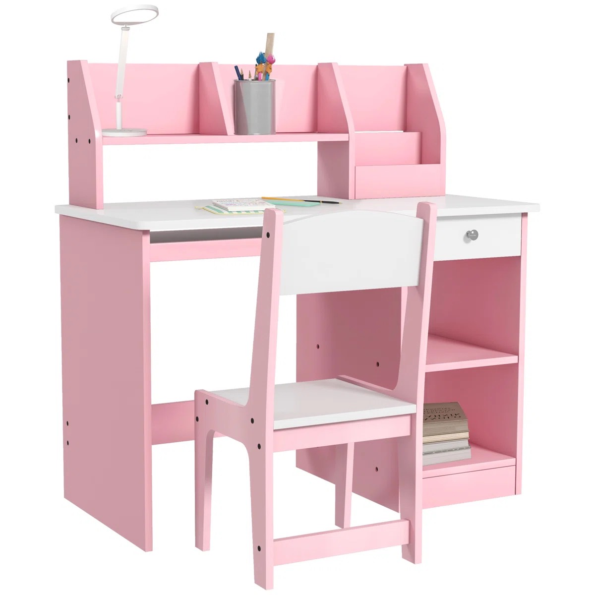 Oak & Aura Kids 2 Piece Rectangular Desk With Chair Set