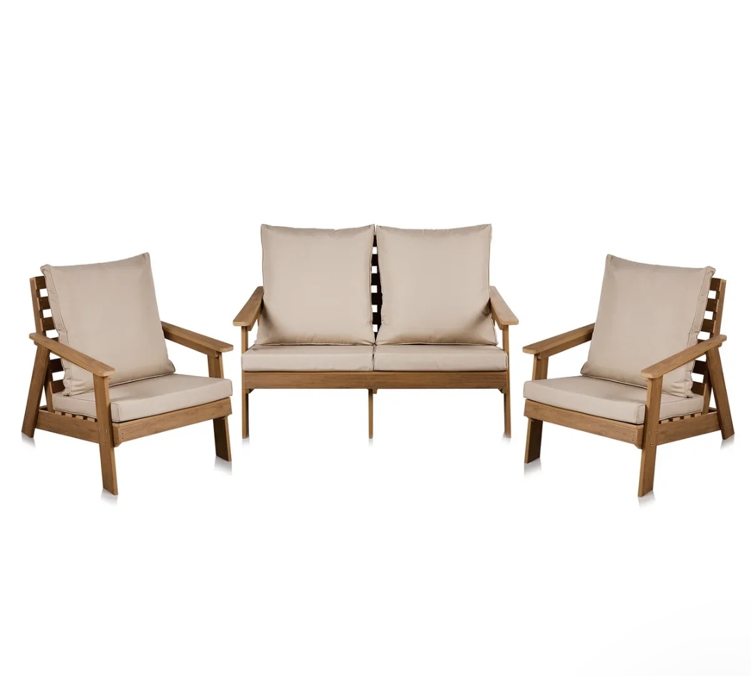 Oak & Aura's 3 Piece Furniture Lounge Set | 1 Double Sofa & 2 Single Chairs