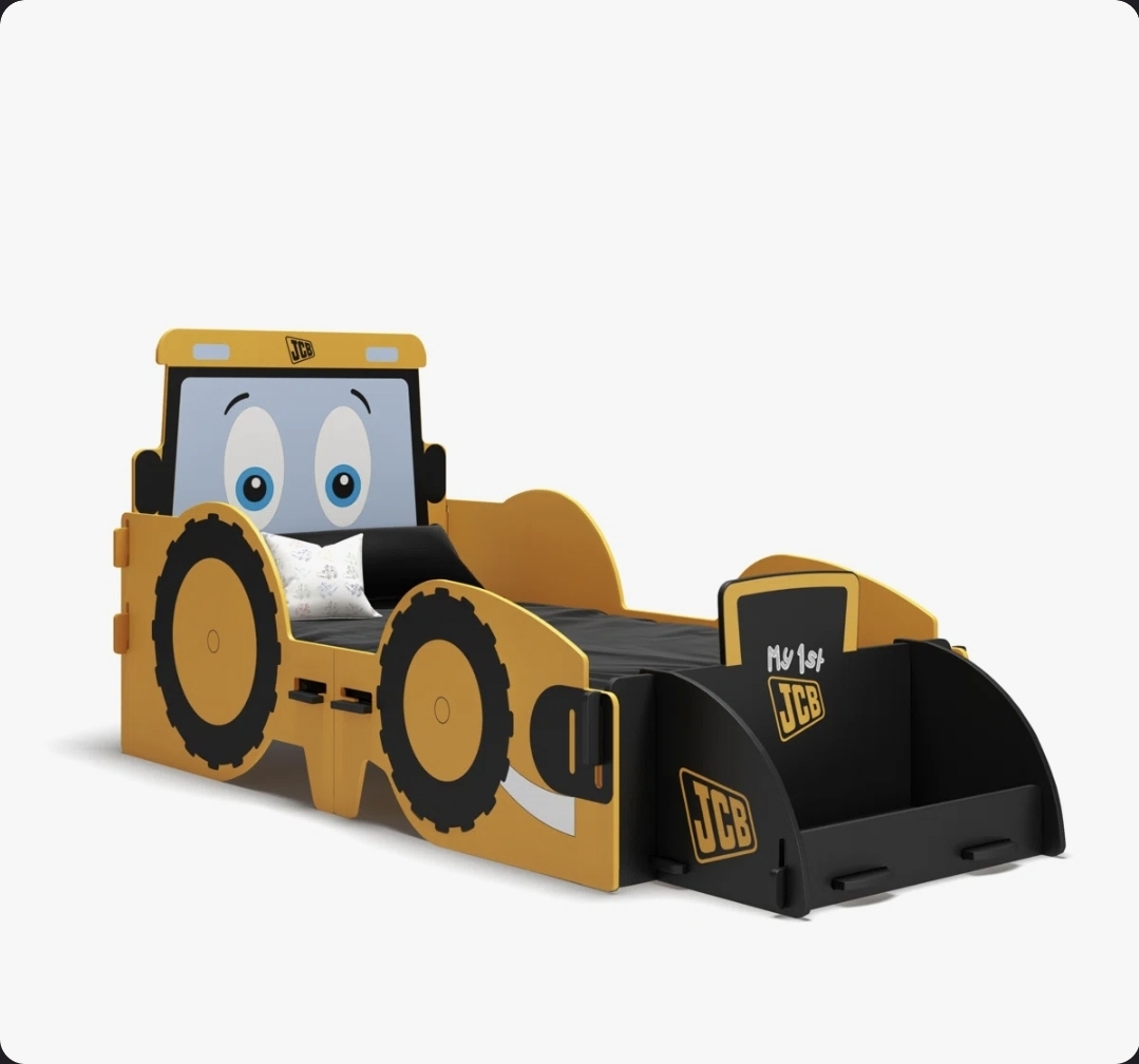 Oak & Aura's Cot Bed / Toddler (70 x 140cm) Cars Bed With Mattress