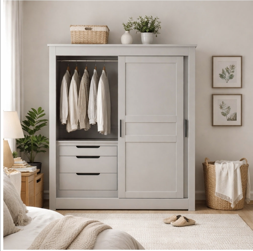 Oak & Aura's 1.8m Painted wardrobe with internal drawers