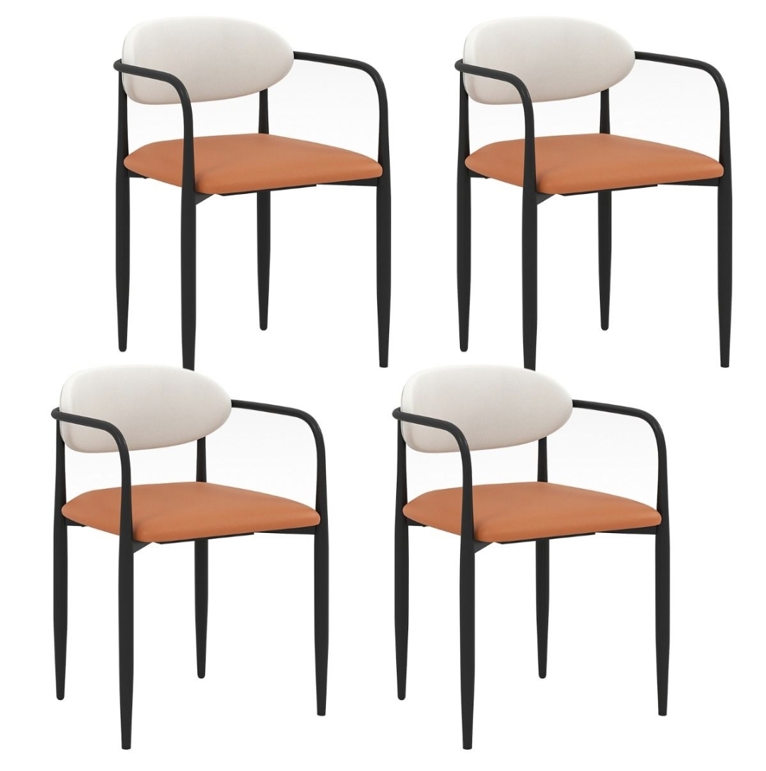 Oak & Aura's Set of 4 Modern  Leather Upholstered Dining Chairs