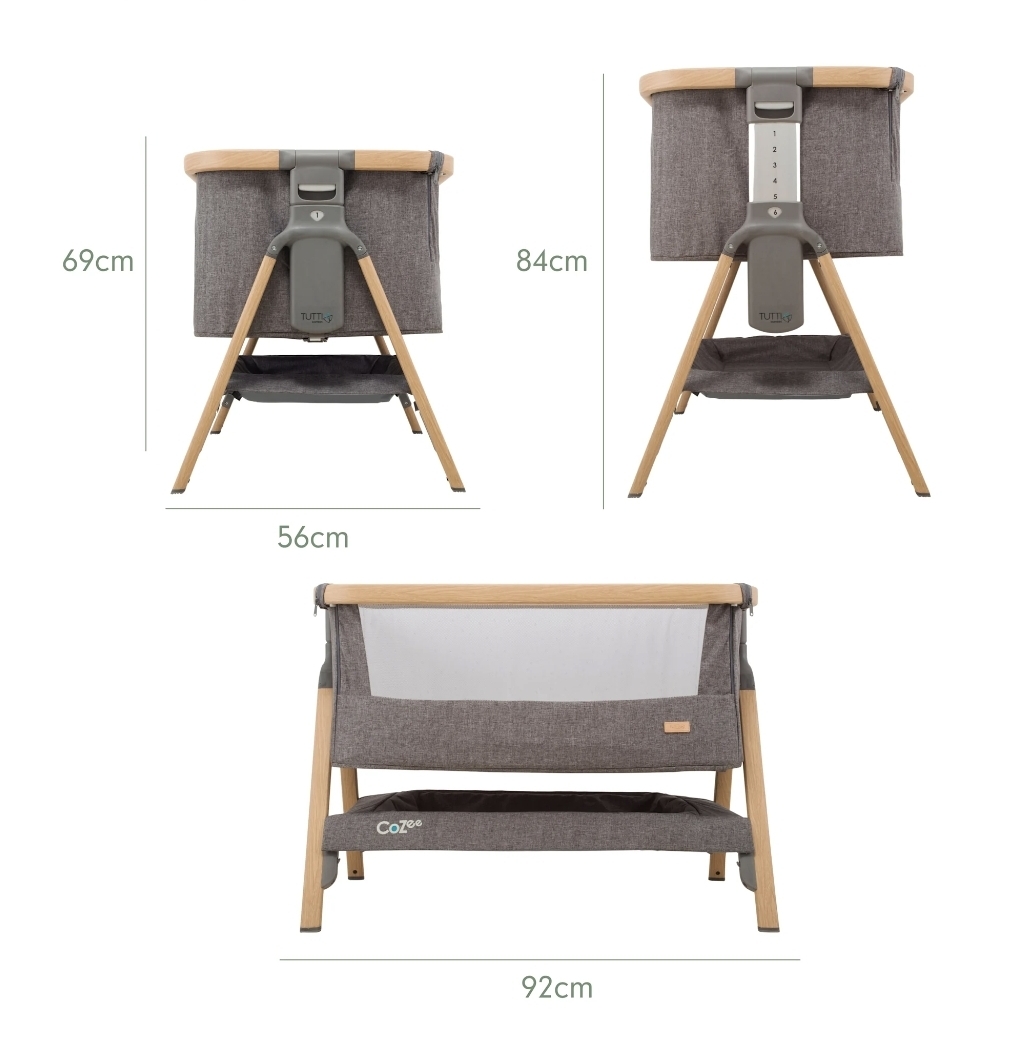 Oak & Aura's Bedside Crib & Mattress