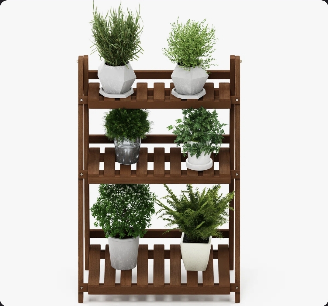 Oak & Aura's Wood Weather Resistant Plant Stand