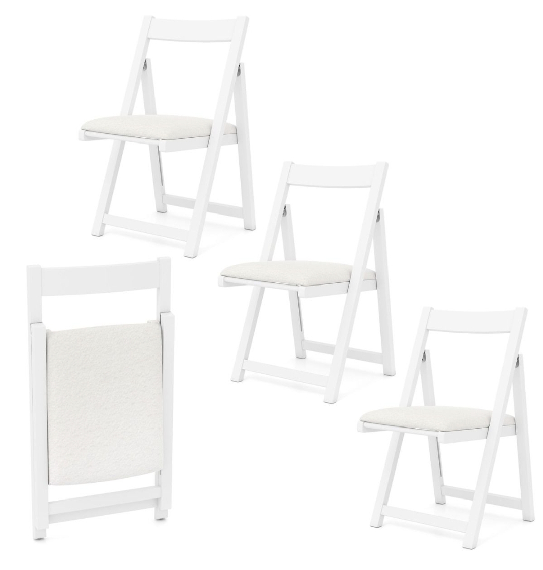 Oak & Aura's Foldable Dining Chair Set of 4 with Curved Backrest and Padded Seat
