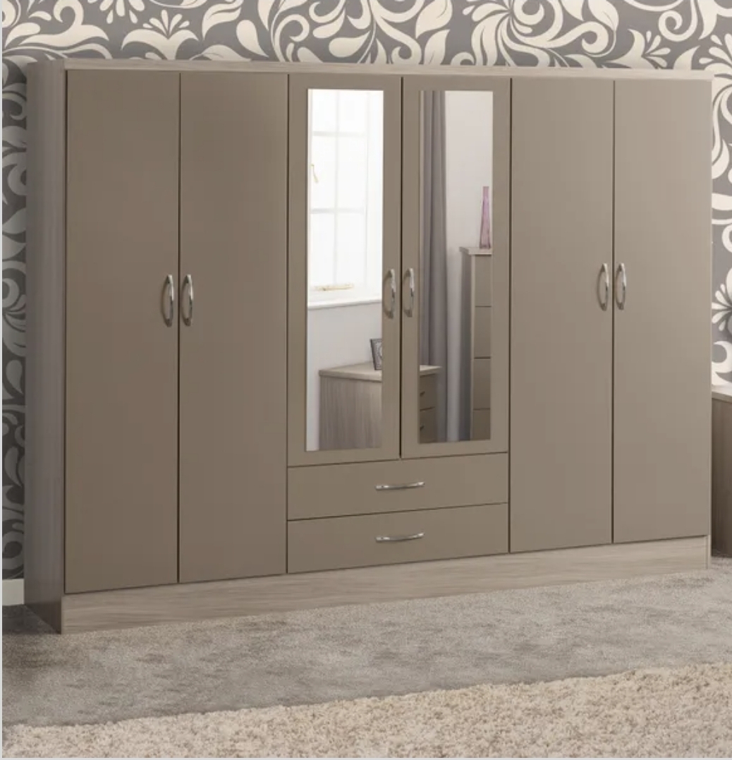 Oak & Aura's 6 Door 2 Drawer Wardrobe